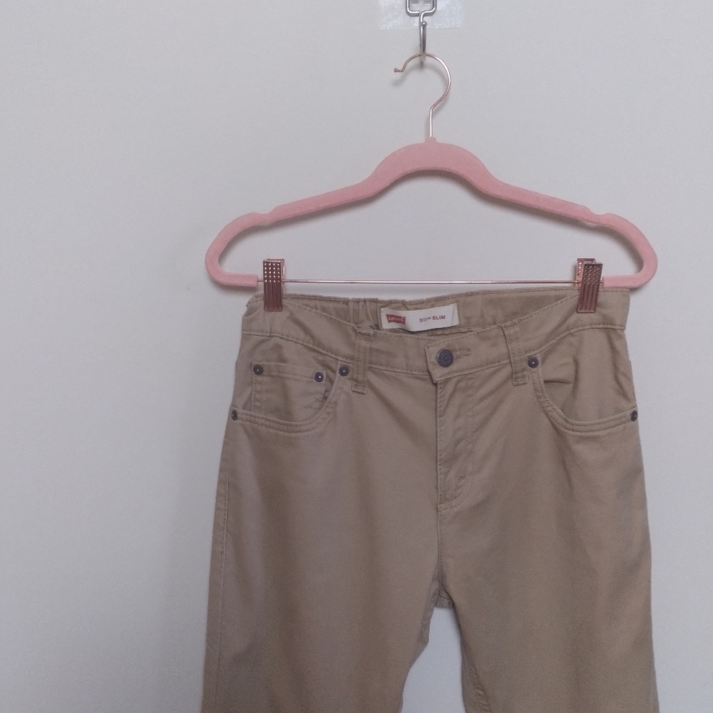 Levi's Men's 511 Slim Khaki Tan Adjustable Waist Casual Pants Size 29 x 31 - Picture 12 of 14